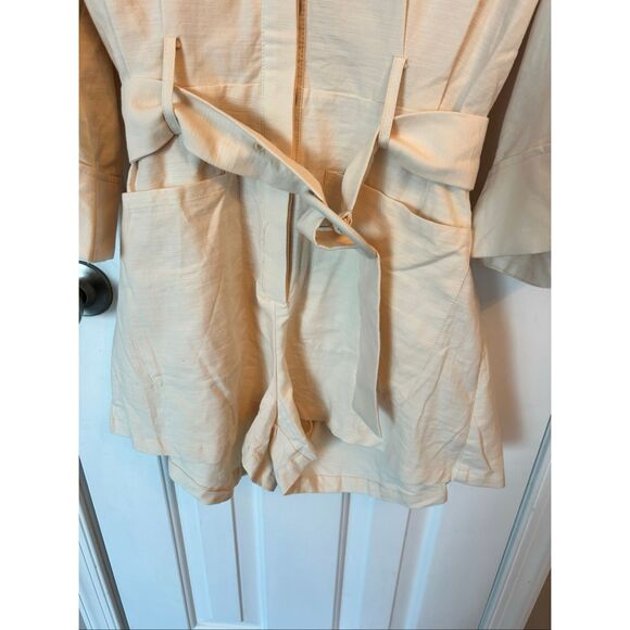SHEIN 100% Cotton jump romper suit size M tan or ivory color flared sleeves - Picture 7 of 7